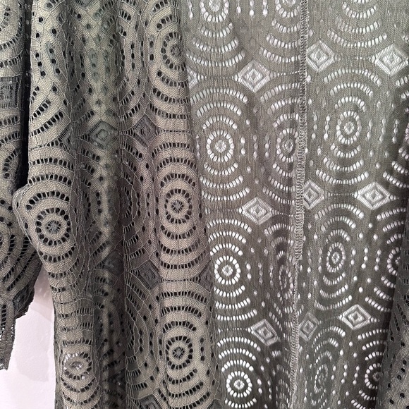 LuLaRoe Shirley Kimono Lace Cardigan Olive Green Color -
Size Small - Picture 4 of 6